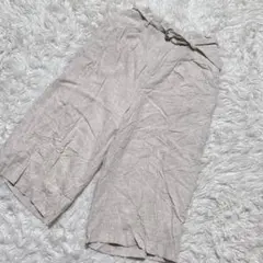 【c6092】OZOC ハーフパンツ　アイボリー　ウエストゴム　麻混