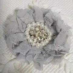 ブローチコサージュ　2wayブローチ　フラワーグレー結婚式披露宴発表会イベント④