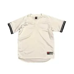 90〜00s NIKE ベースボールシャツ メッシュ 白 L 古着 ナイキ 半袖