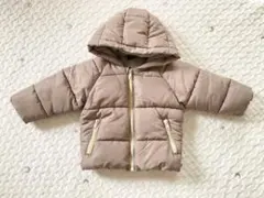 ベビー　中綿ジャケット　アウター　フード付き　ブラウン　80