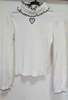 MARS ハートくり抜きテレコトップス ホワイト