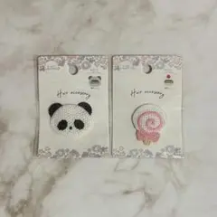 セリア　ベビー　コームピン　パンダ　キャンディ