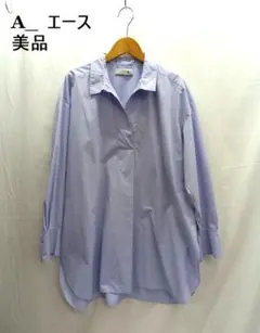 美品 ★A_ /エース　メルローズ ◎ライトブルー　長袖ブラウス　シャツのサムネイル