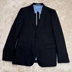 スーツジャケット　洋服の青山 　S（細身）ブラック ストライプ　就活　オフィスのサムネイル