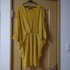 最終値下げ アズノウアズ ７分袖チュニックワンピース 山吹色