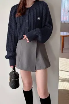 ネイビー ニットカーディガン