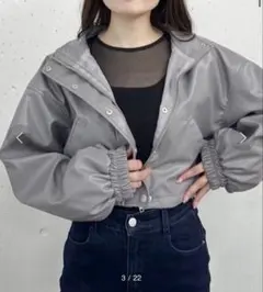 archives フェイクレザードロストショートブルゾン