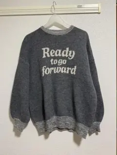 【美品】INGNI グレー ニット メッセージセーター バルーンスリーブ