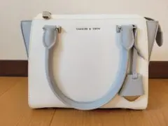 CHARLES & KEITH ハンドバッグ ホワイト/ライトブルー