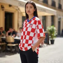 【Used】サッカーユニフォーム クロアチア代表 Z. BOBAN 10 赤白