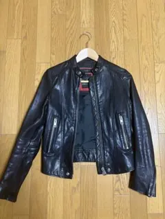 DIESEL ブラック シングルライダースジャケット