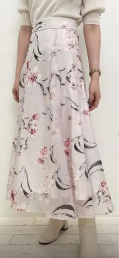 イング　花柄 フレアロングスカート