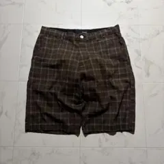 Y2K 00s Hurley Check Shorts Grunge Brownのサムネイル