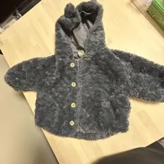 グレー フリース フード付きアウター