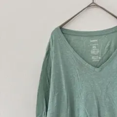 ソノマ【PXL】Vネック 無地 カットソー 緑 シンプル 長袖Ｔシャツ おしゃれのサムネイル