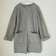 BEAMS HEART ビームスハート ノーカラーグレーコート【1】