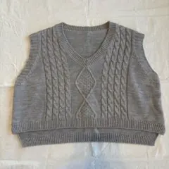 ベスト ビスチェ ニット グレー
