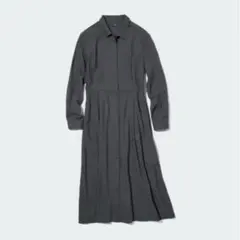 UNIQLO ユニクロ フランネル　ロングワンピース シャツワンピース　長袖