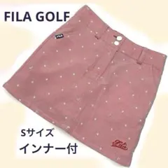 【FILA GOLF】ゴルフスカート　赤系　星刺繍　ロゴ刺繍　S インナー付