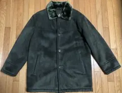 HL ダークグリーン ファー襟ジャケットランチコート