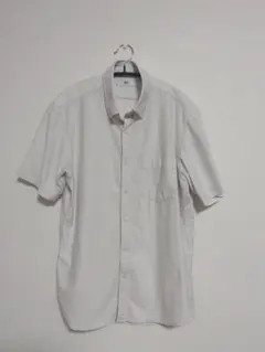 UNIQLO 半袖ストライプシャツ M ホワイト