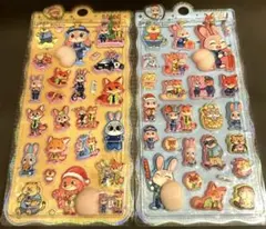 2枚セット　マシュマロ ズートピア2 ニック　ジュディ　お尻シール プニプニ
