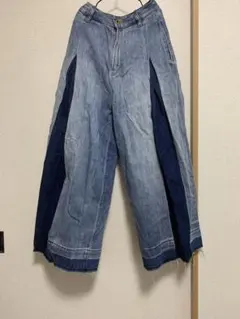 DIESEL ディーゼル　ワイドデニムパンツ　バギーパンツ　バイカラー w23