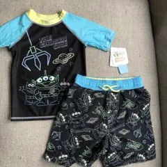 【新品タグ付き】ディズニー　水着　上下　ラッシュガード付　100 110 4T