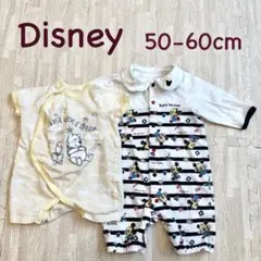 Disney ディズニー ロンパース プーさん ミッキー 半・長袖50-60cm