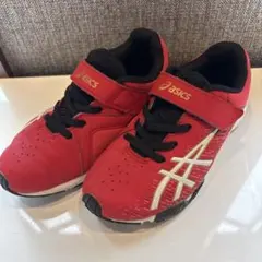 【asics】レーザービーム 赤スニーカー 19cmのサムネイル
