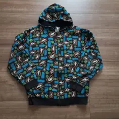 ガールスケートボード リバーシブル総柄パーカー