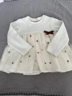 刺繍リボン付きホワイトトップス 100