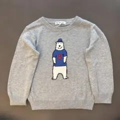 GLOBAL WORK クマ刺繍 セーター M