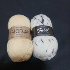 毛糸DROPS　FLORAとFabel　50g2玉　ソックヤーン