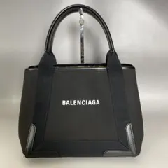 Balenciaga 極美品 黒 ネイビーカバス S レオパード ハンドバッグ 美品✨ BALENCIAGA ネイビーカバス S ハンドバッグ レザー 黒 ロゴ