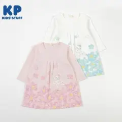 KP 花柄ウサギ 長袖Tシャツ バレリーナmimiちゃん七分袖チュニック