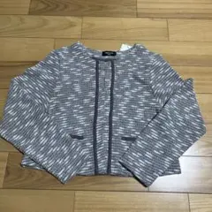 新品未使用☆コムサイズム　グレージャージーツィード ボレロ カーディガン160㎝