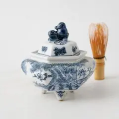 御室窯〉染付山水画 茶入 茶壺 茶心壺 - メルカリ