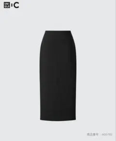 UNIQLO C クレープジャージーナロースカートM　ブラック タイト