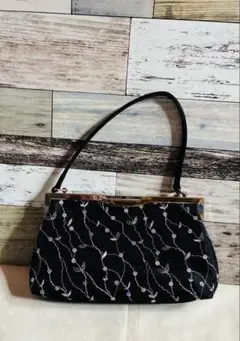 スローン(ZURRON)スパンコール刺繍 パーティバッグ 黒系 新品未使用