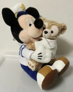 ミッキー&ダッフィー　ぬいぐるみバッジ　ハートフェルトレターズオブフレンドシップ