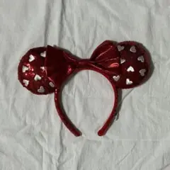 赤いハート柄スパンコールカチューシャ