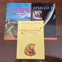 洋書三冊セットHeidi, Apollo 13, Winnie-the-Pooh