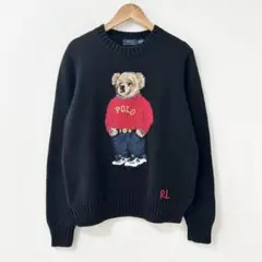 美品✨ラルフローレン　ポロベアニット　ブラック　XSのサムネイル