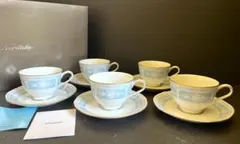 【新品】ノリタケ/Noritake　レースウッドゴールド　カップ＆ソーサー　5客