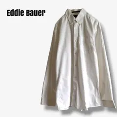 sy34826 USA古着　エディーバウアー 白シャツ ボタンダウン 無地