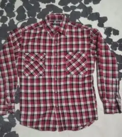ユニクロ フランネルチェックシャツ 赤 S