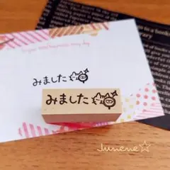 ミニ文字はんこ　みましたルーペねこ　490
