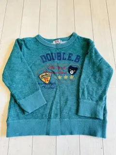 DOUBLE.B グリーン トレーナー　100