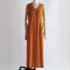 カールラガーフェルド　オレンジ　ヴィンテージワンピース　ノースリーブのサムネイル